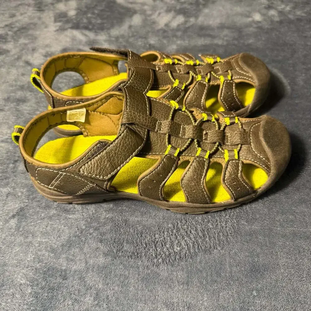 Faded Glory Boys Sport Fisherman Sandals with Lime Green Insole